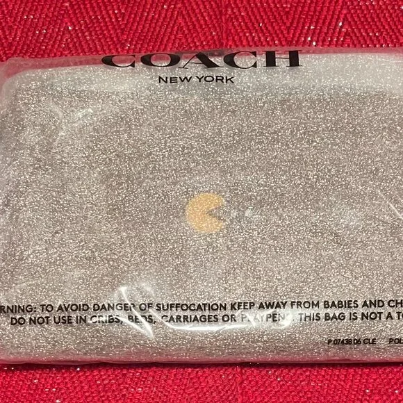 COACH PAC-MAN BROWN LEATHER WRISTLET - Picture 2 of 4